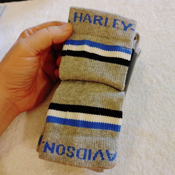 Harley-Davidson 2-prs Cotton-feel Comfort Crew Socks Large 10-13 S3 #3 - Picture 3 of 9